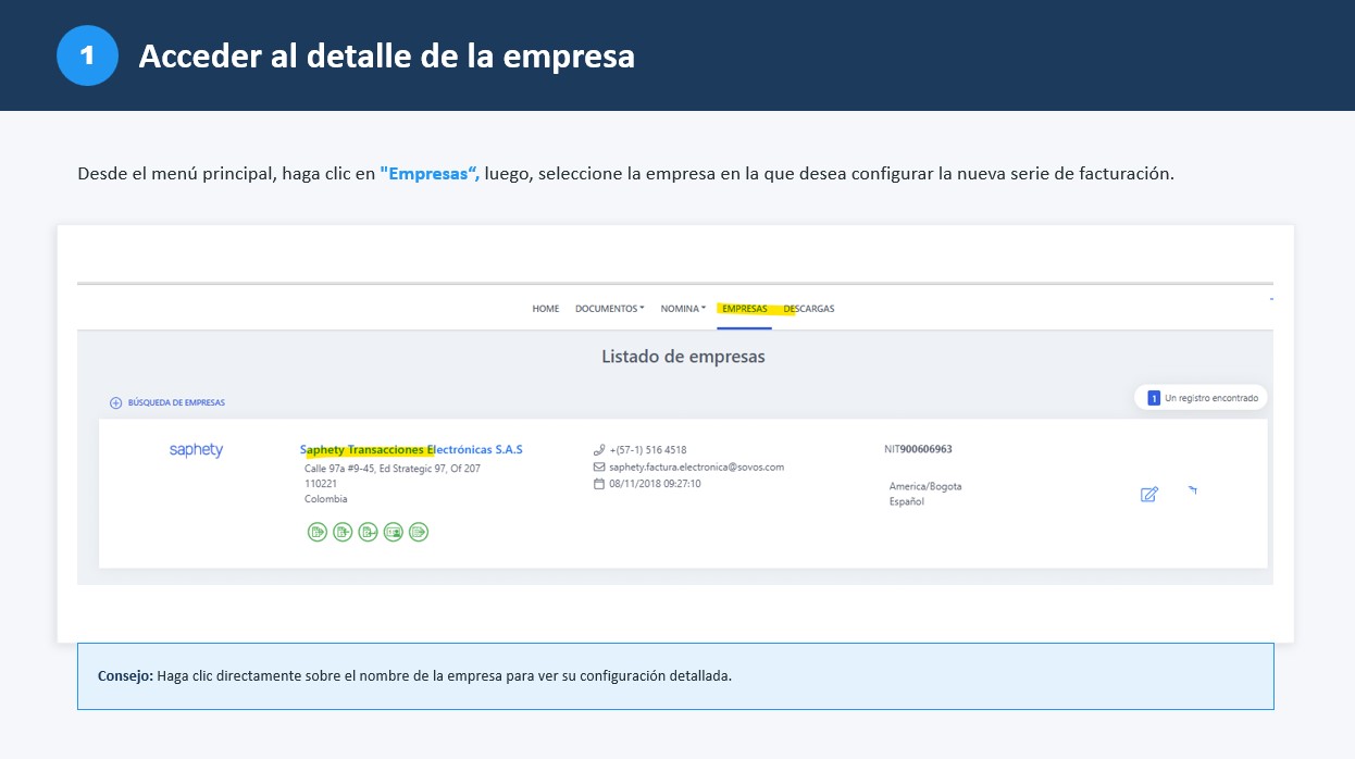 Detalle de la empresa
