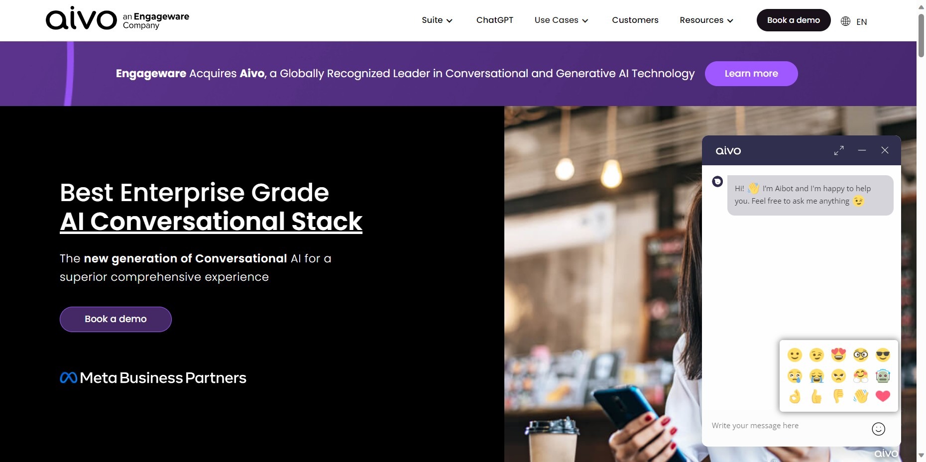 Emoji selector in the web chat window