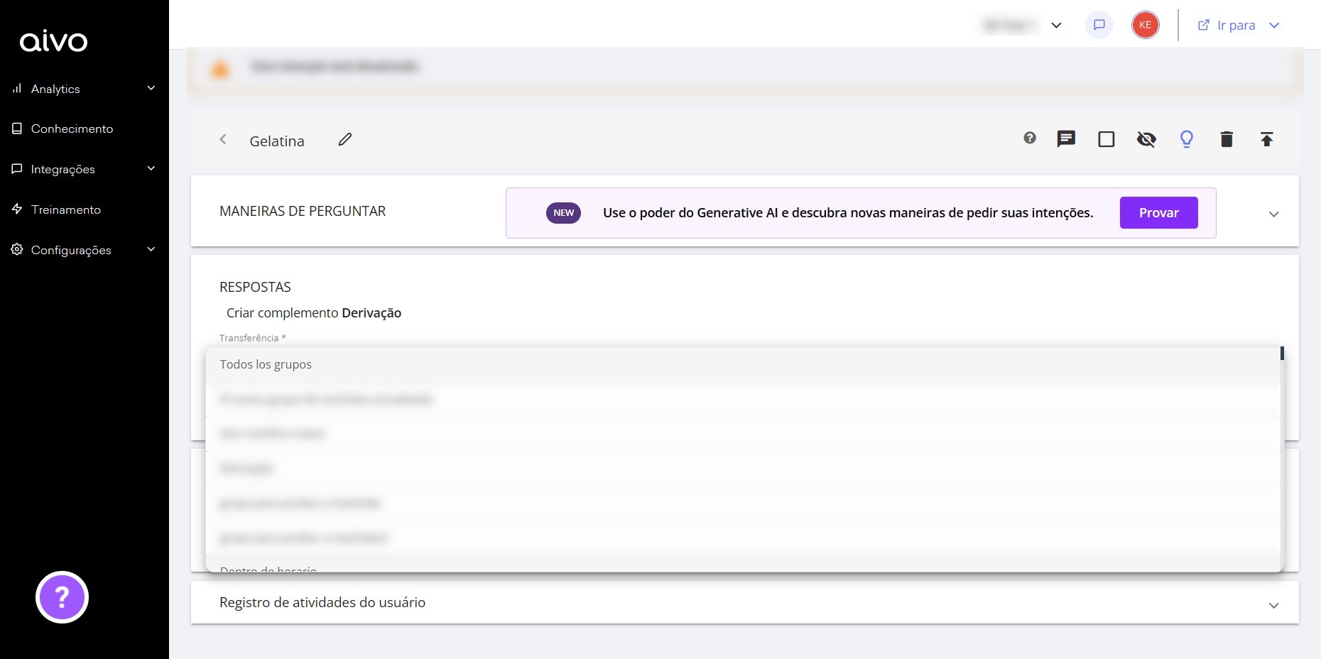 5.a In the list of derivations select the one you created to transfer to Zendesk.