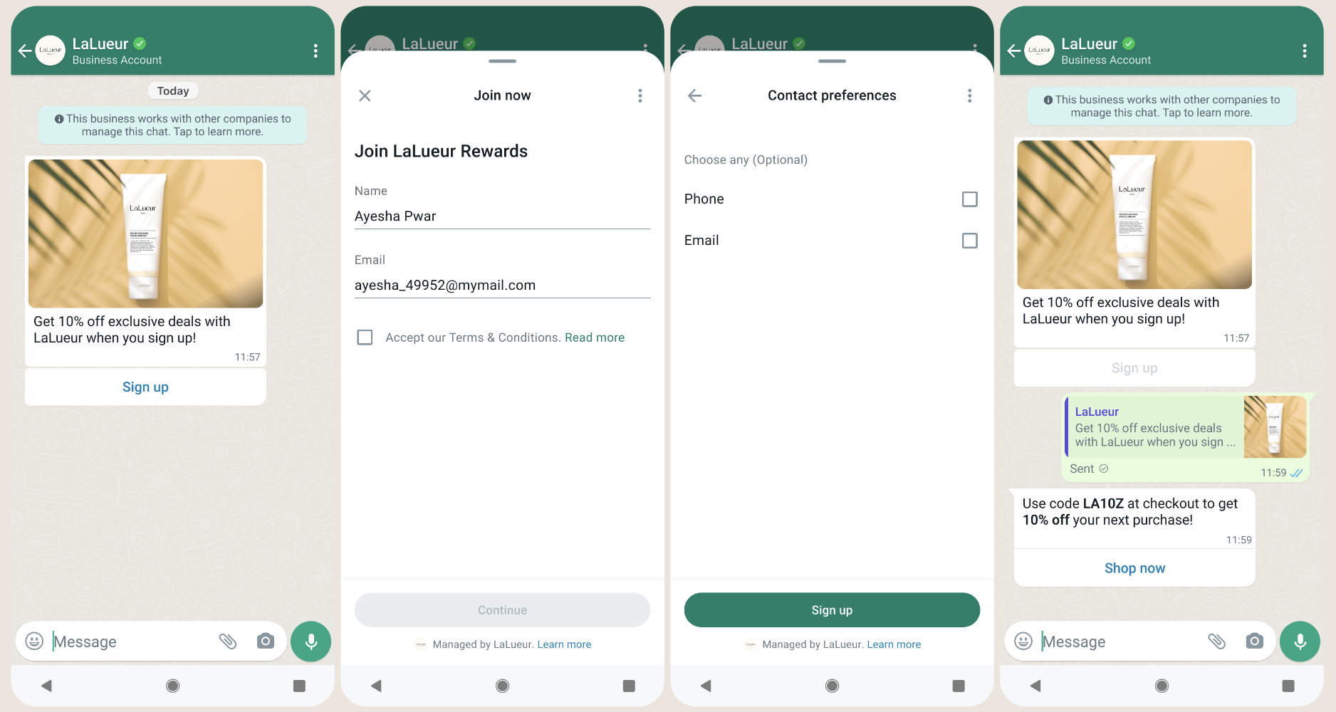 Authentication Sign up flow example